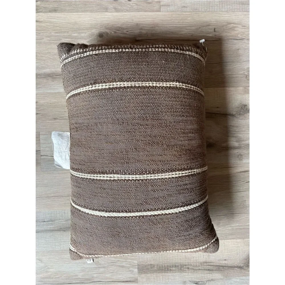 Hearth & Hand Brown Woven Stripe Decorative Throw Pillow